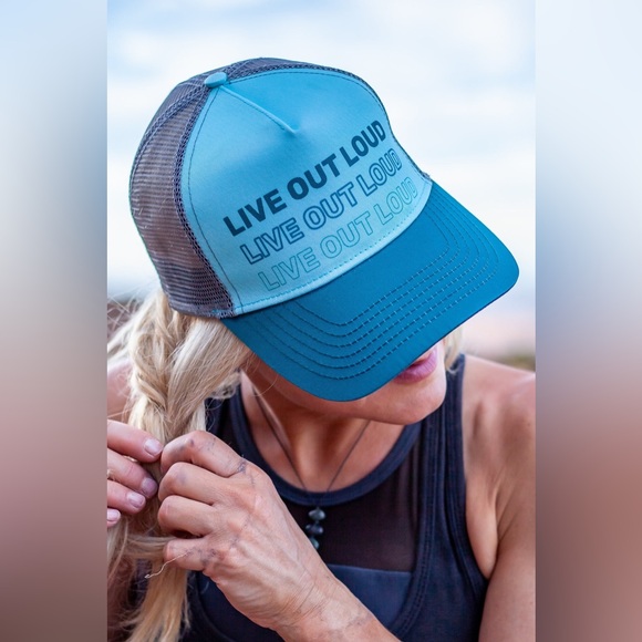 LIVE OUT LOUD Scout Designs Mint Green Turquoise Snap Back Trucker Hat - Picture 6 of 10